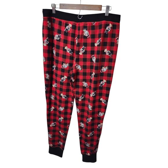 Classic Polo Ralph Lauren Polo Bear Red All Over Pajama Night Sleep Pants XL - Picture 7 of 8